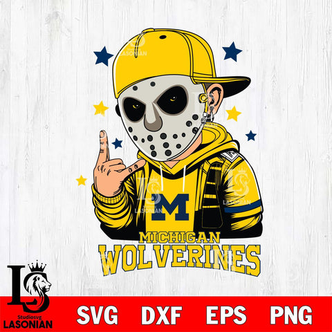 Michigan Wolverines Jason Voorhees Horror 9 Svg Eps Dxf Png File, NCAA svg, Digital Download, Instant Download