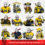 Michigan Wolverines Jason Voorhees Horror Bundle 12 SVG Eps Dxf Png File, bundle NCAA svg, Digital Download, Instant Download
