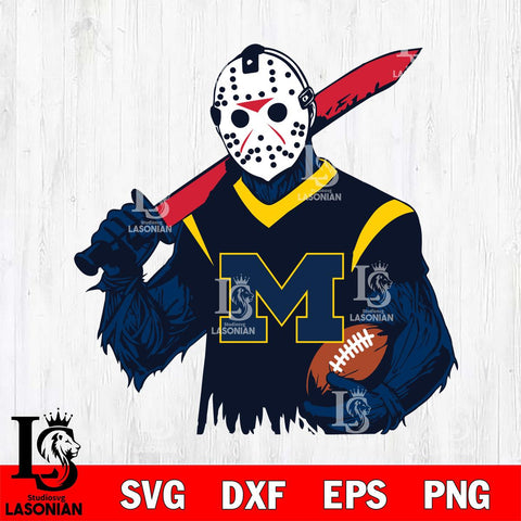 Michigan Wolverines Jason Voorhees Horror Halloween 2 Svg Eps Dxf Png File, NCAA svg, Digital Download, Instant Download