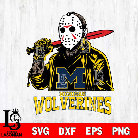 Michigan Wolverines Jason Voorhees Horror Halloween Svg Eps Dxf Png File, NCAA svg, Digital Download, Instant Download