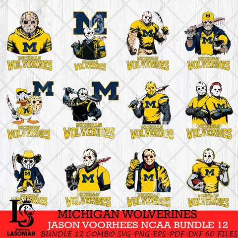Michigan Wolverines Jason Voorhees NCAA Bundle 12 SVG Svg Eps Dxf Png File, Digital Download