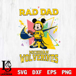Michigan Wolverines Mickey Wearing Hoodie Rad Dad SVG DXF EPS PNG FILE, NCAA File Cut,Digital Download,Instant Download