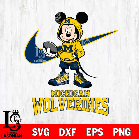 Michigan Wolverines Mikey Mouse Disney NIKE, Svg Eps Dxf Png File, Digital Download