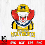 Michigan Wolverines Pennywise Horror Sport 10 Svg Eps Dxf Png File, Digital Download