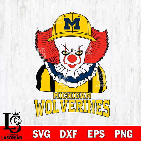 Michigan Wolverines Pennywise Horror Sport 10 Svg Eps Dxf Png File, Digital Download