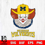 Michigan Wolverines Pennywise Horror Sport 12 Svg Eps Dxf Png File, Digital Download