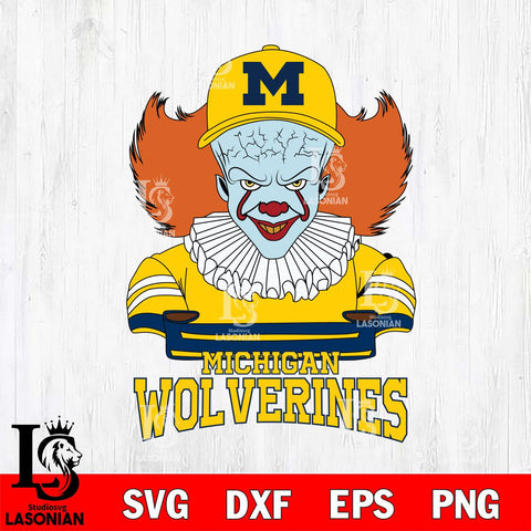 Michigan Wolverines Pennywise Horror Sport 2 Svg Eps Dxf Png File, Digital Download