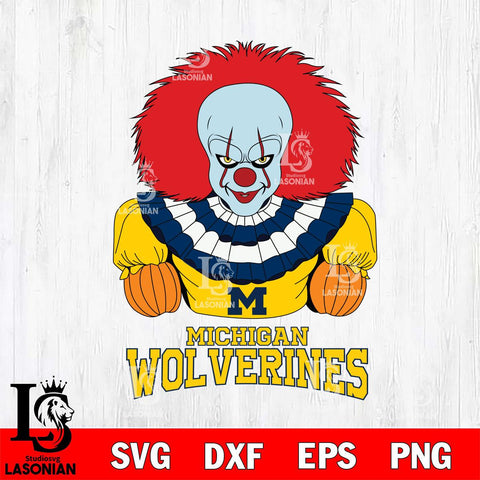 Michigan Wolverines Pennywise Horror Sport 3 Svg Eps Dxf Png File, Digital Download