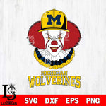Michigan Wolverines Pennywise Horror Sport 4 Svg Eps Dxf Png File, Digital Download