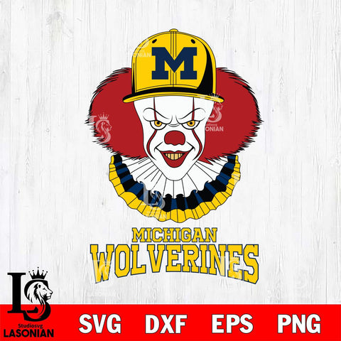 Michigan Wolverines Pennywise Horror Sport 4 Svg Eps Dxf Png File, Digital Download