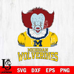 Michigan Wolverines Pennywise Horror Sport 5 Svg Eps Dxf Png File, Digital Download