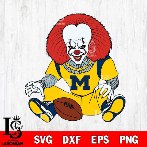 Michigan Wolverines Pennywise Horror Sport 6 Svg Eps Dxf Png File, Digital Download