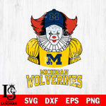 Michigan Wolverines Pennywise Horror Sport 7 Svg Eps Dxf Png File, Digital Download