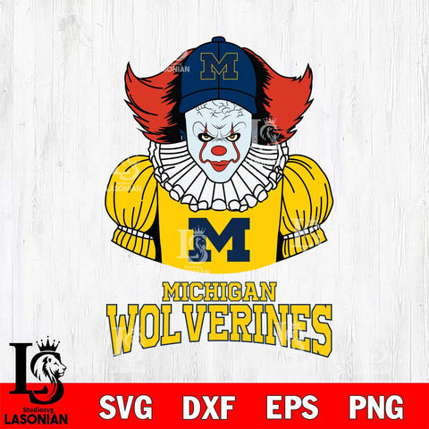 Michigan Wolverines Pennywise Horror Sport 7 Svg Eps Dxf Png File, Digital Download