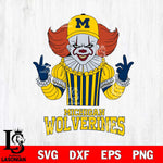 Michigan Wolverines Pennywise Horror Sport 8 Svg Eps Dxf Png File, Digital Download