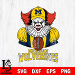 Michigan Wolverines Pennywise Horror Sport 9 Svg Eps Dxf Png File, Digital Download