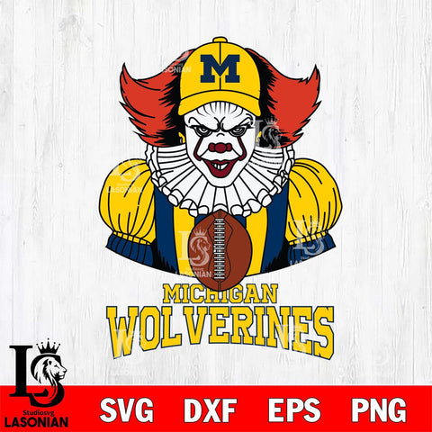 Michigan Wolverines Pennywise Horror Sport 9 Svg Eps Dxf Png File, Digital Download