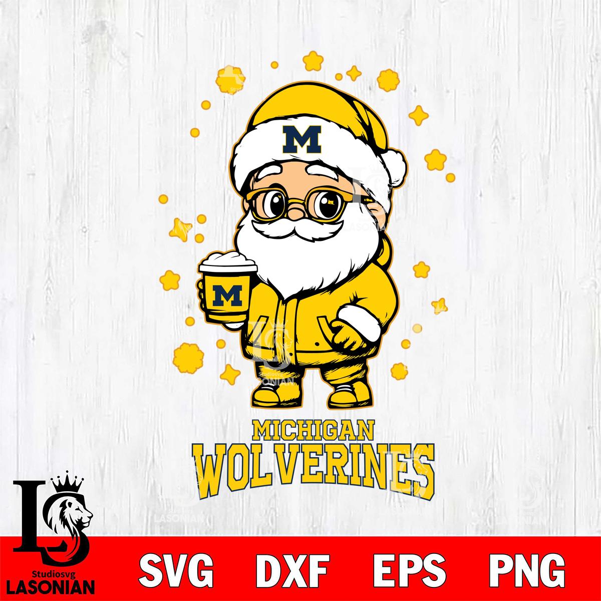 Michigan Wolverines Santa Claus Coffe – lasoniansvg