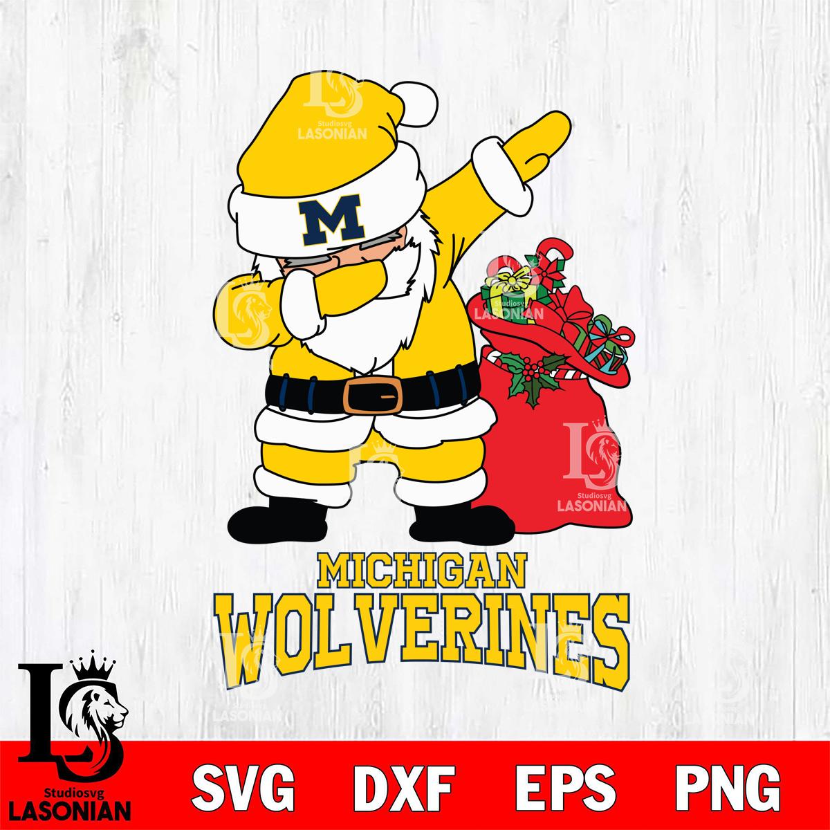 Michigan Wolverines Santa Dabbing Christmas – lasoniansvg