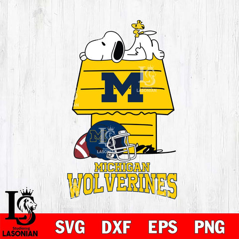 Michigan Wolverines Snoopy Chill Football SVG DXF EPS PNG FILE,Snoopy File Cut, NCAA Digital Download,Instant Download,Christmas Silhouette