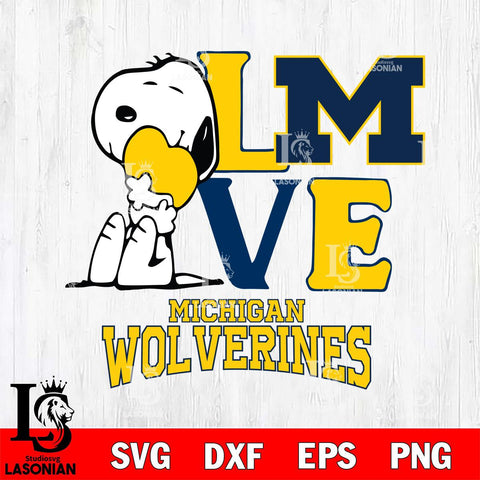 Michigan Wolverines Snoopy Sport 10 Svg Eps Dxf Png File, Digital Download
