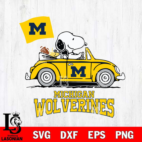 Michigan Wolverines Snoopy Sport 5 Svg Eps Dxf Png File, Digital Download