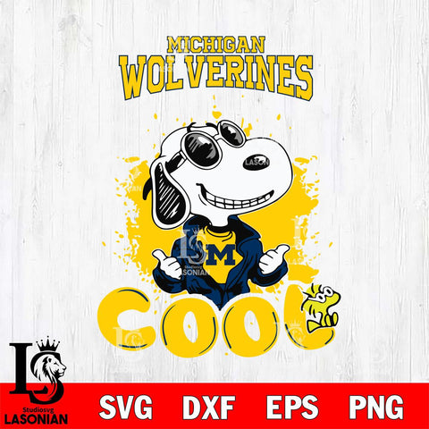 Michigan Wolverines Snoopy Sport 7 Svg Eps Dxf Png File, Digital Download
