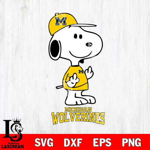 Michigan Wolverines Snoopy Sport 8 Svg Eps Dxf Png File, Digital Download