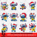 Michigan Wolverines Stitch Christmas NCAA Bundle 12 Svg Eps Dxf Png File, Digital Download, Instant Download