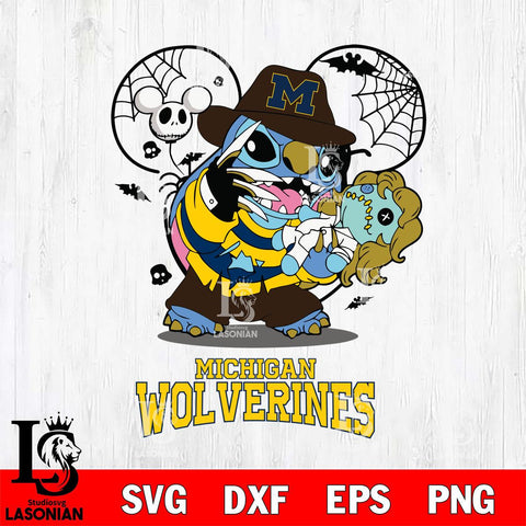 Michigan Wolverines Stitch Freddy Krueger Halloween Svg Eps Dxf Png File, Digital Download, Instant Download