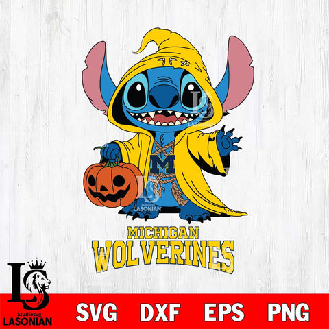 Michigan Wolverines Stitch Horror Svg Eps Dxf Png File, NCAA svg, Digital Download, Instant Download