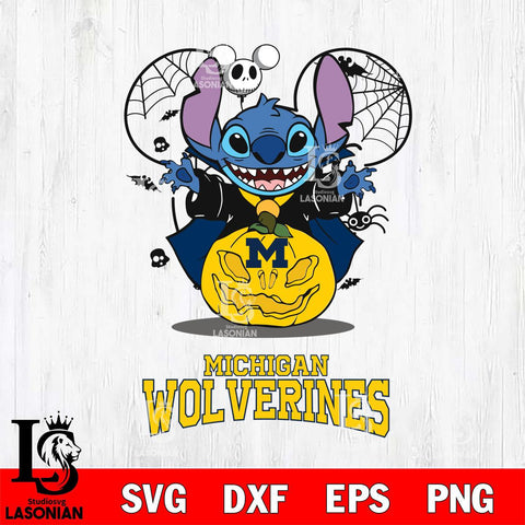 Michigan Wolverines Stitch Horror Halloween Svg Eps Dxf Png File, Digital Download, Instant Download