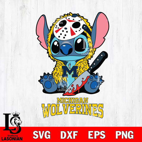 Michigan Wolverines Stitch Jason Voorhees Svg Eps Dxf Png File, NCAA svg, Digital Download, Instant Download