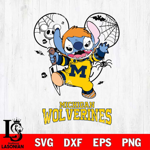 Michigan Wolverines Stitch Michael Halloween Svg Eps Dxf Png File, Digital Download, Instant Download