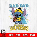 Michigan Wolverines Stitch Rad Dad SVG DXF EPS PNG FILE, NCAA File Cut,Digital Download,Instant Download