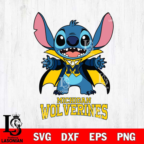 Michigan Wolverines Stitch Vampire halloween Svg Eps Dxf Png File, NCAA svg, Digital Download, Instant Download