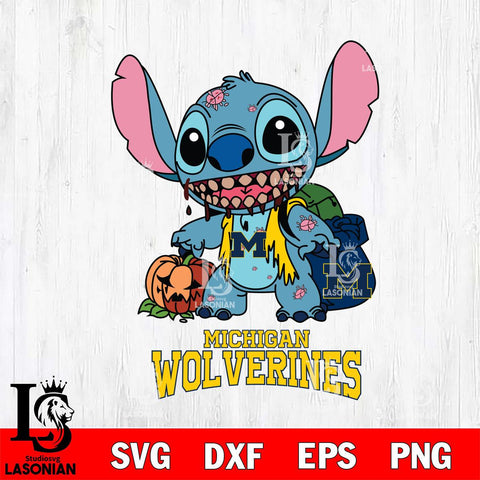 Michigan Wolverines Stitch Zombie Svg Eps Dxf Png File, NCAA svg, Digital Download, Instant Download