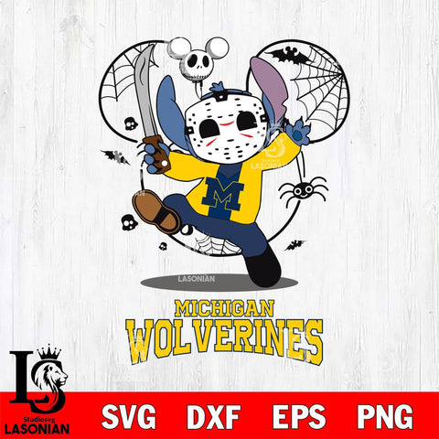 Michigan Wolverines Stitch jason voorhees Halloween Svg Eps Dxf Png File, Digital Download, Instant Download