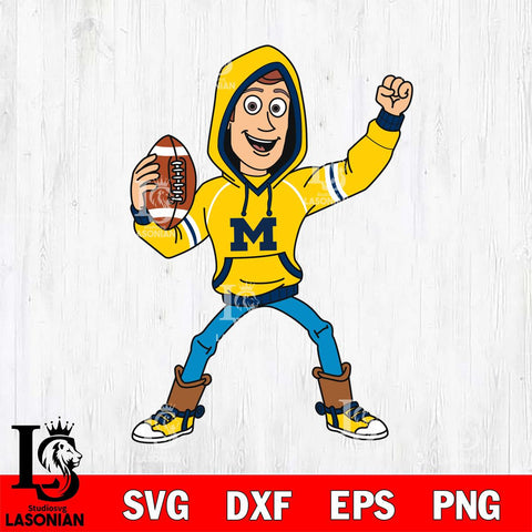 Michigan Wolverines Toy Story Football Christmas File Cut, NCAA SVG DXF EPS PNG FILE, Digital Download , Criucut , Silhouette