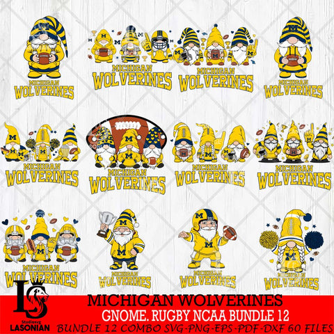 Michigan Wolverines  Gnome Football NCAA Bundle File Cut, NCAA SVG, Digital Download , Criucut , Silhouette