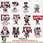 Mickey Minnie Bundle 12 SVG, Texas A M Aggies Svg Eps Dxf Png File, NCAA svg, Digital Download, Instant Download