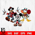 Mickey Jason And Donald Pennywise Disney halloween SVG DXF EPS PNG FILE, Halloween File Cut, Digital Download,Instant Download, Silhouette,Horror Cricut