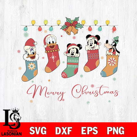 Mickey merry christmas SVG DXF EPS PNG FILE,Christmas SVG, Disney Digital Download,Instant Download, Silhouette