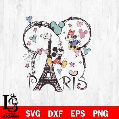 Mickey paris SVG file , Disney File cut , Digital Download,  SVG DXF EPS PNG File, Cricut File