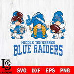 Middle Tennessee Blue Raiders 3 Gnomes Football Svg Eps Dxf Png File, Digital Download, Instant Download