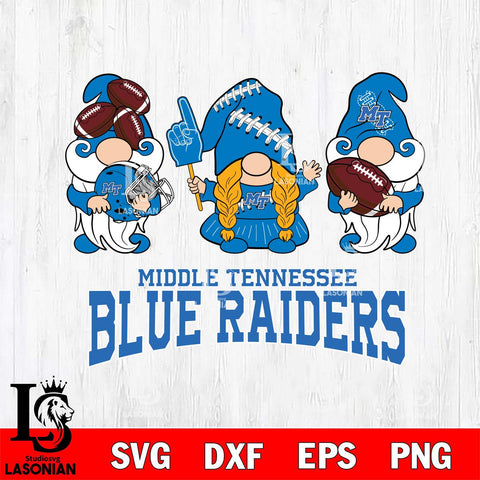Middle Tennessee Blue Raiders 3 Gnomes Football Svg Eps Dxf Png File, Digital Download, Instant Download