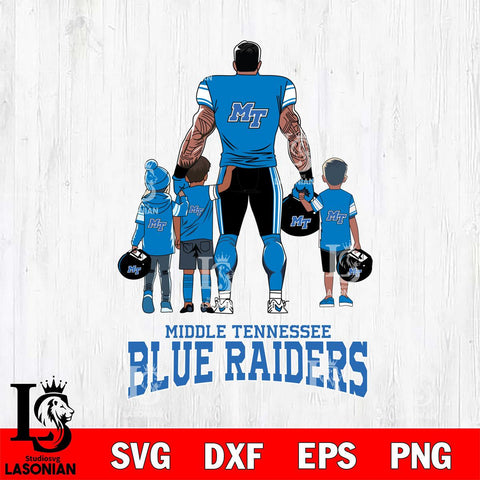 Middle Tennessee Blue Raiders 4 Father and son Rugby SVG DXF EPS PNG FILE,NCAA SVG, Father day Digital Download,Instant Download, Silhouette