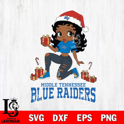 Middle Tennessee Blue Raiders Betty Boop Gift File Cut, NCAA SVG DXF EPS PNG PDF File, Digital Download , Criucut , Silhouette