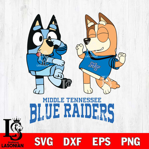 Middle Tennessee Blue Raiders Bluey Chilli Sport Svg Eps Dxf Png File, Digital Download, Instant Download