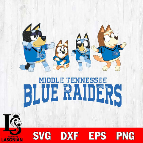 Middle Tennessee Blue Raiders Bluey Dance Mode Squats Svg Eps Dxf Png File, Digital Download, Instant Download